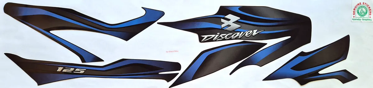 Bajaj Discover 125 Old Black Bike - Blue Sticker — DISCOVER sticker, Sri Lanka